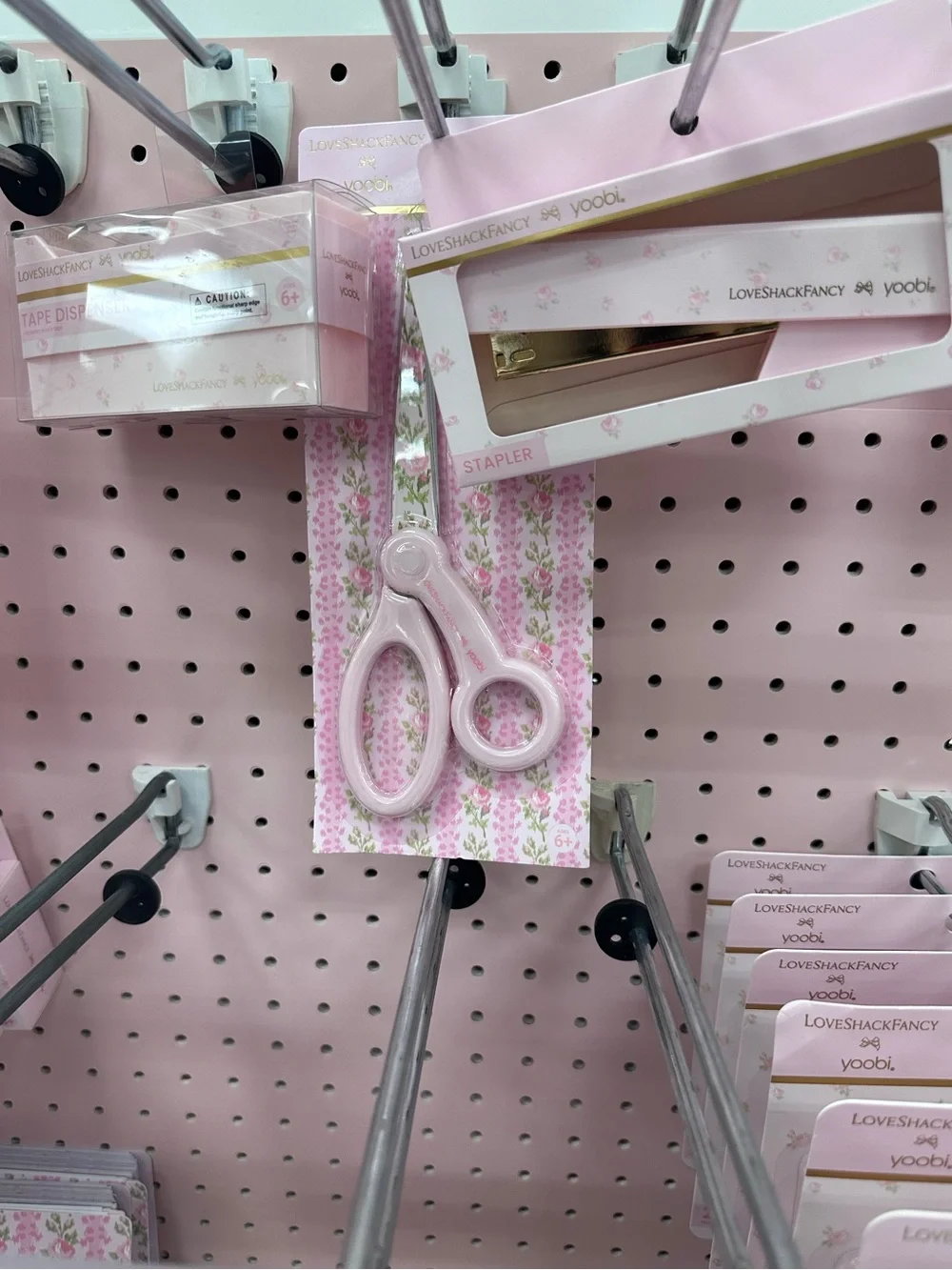 Love Shack Fancy x yoobi Pink Floral Stapler/Scissors/Tape Dispenser- Gift Set